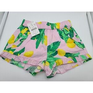 NWT J.Crew Crewcuts Girls' Ruffle Pull-on Short - Size 3 - Pink/Lemon Pattern
